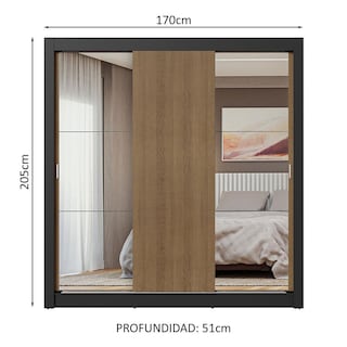 Foto 3 | Ropero Closet Madesa 3 Puertas 2 Espejos Nm