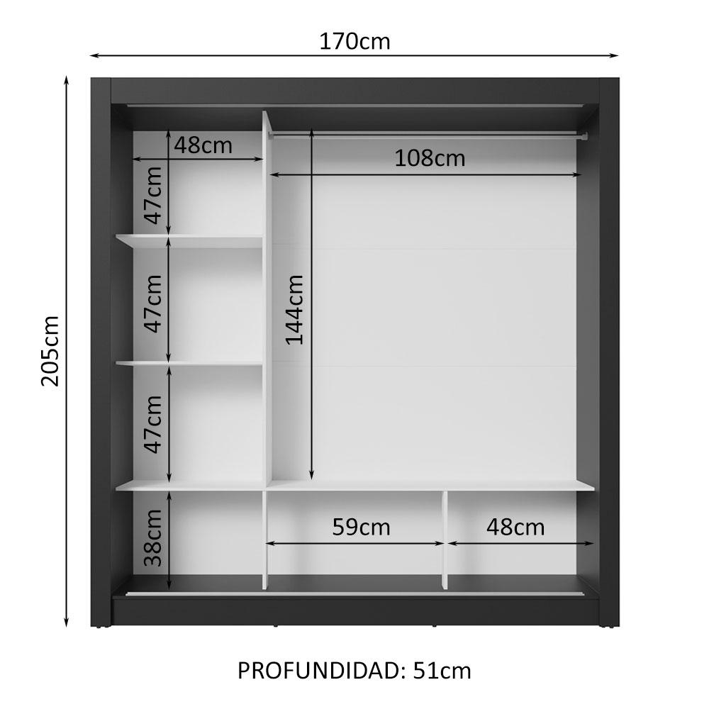 Foto 4 | Ropero Closet Madesa 3 Puertas 2 Espejos Nm