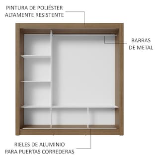 Foto 6 | Ropero Closet Madesa 3 Puertas 2 Espejos Mb