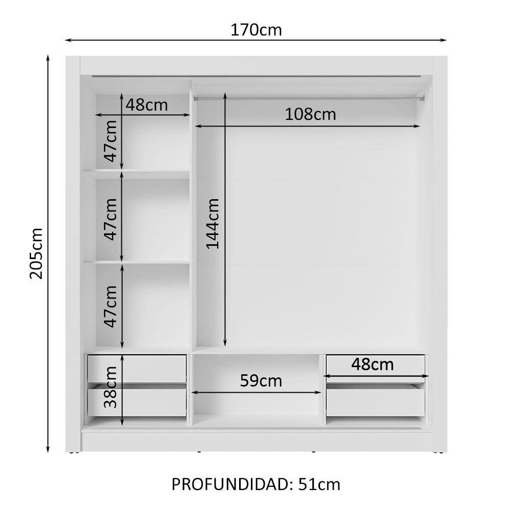 Foto 4 | Ropero Closet Madesa 3 Puertas 1 Espejo Bm 02