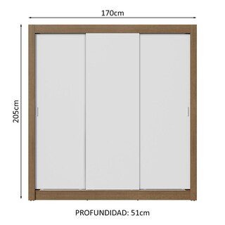 Foto 3 | Ropero Closet Madesa 3 Puertas Mb