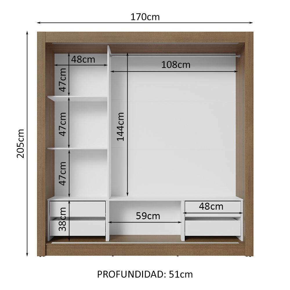 Foto 4 | Ropero Closet Madesa 3 Puertas 1 Espejo Mb 02