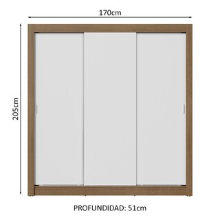 Foto 3 | Ropero Closet Madesa 3 Puertas Mb 01