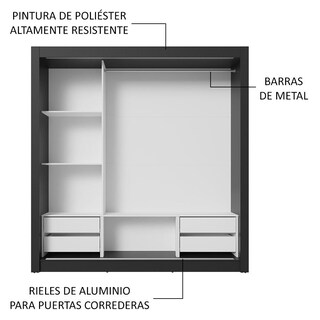 Foto 6 | Ropero Closet Madesa 3 Puertas 1 Espejo Nn 02