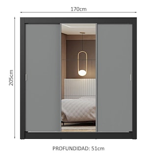 Foto 3 | Ropero Closet Madesa 3 Puertas 1 Espejo Ng