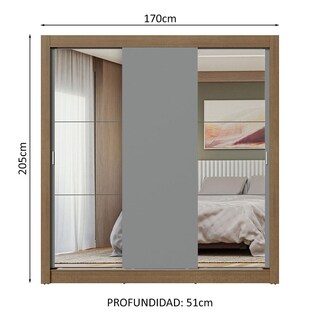 Foto 3 | Ropero Closet Madesa 3 Puertas 2 Espejos Mg