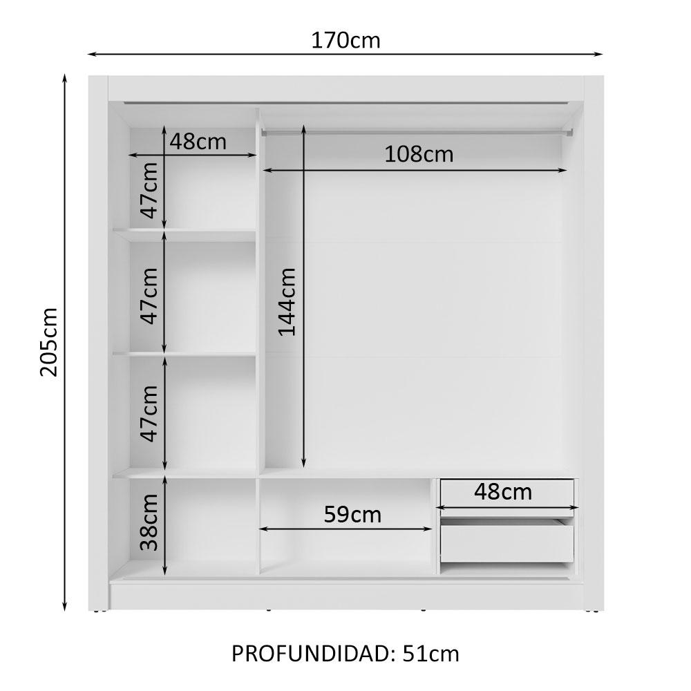 Foto 5 pulgar | Ropero Closet Madesa 3 Puertas Bn