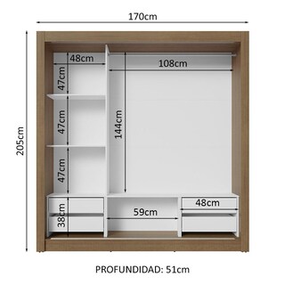 Foto 4 | Ropero Closet Madesa 3 Puertas 1 Espejo Mg 02