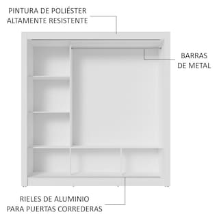 Foto 6 | Ropero Closet Madesa 3 Puertas Bb