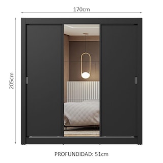 Foto 3 | Ropero Closet Madesa 3 Puertas 1 Espejo Nn