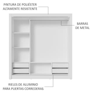 Foto 6 | Ropero Closet Madesa 3 Puertas 1 Espejo Bn 02
