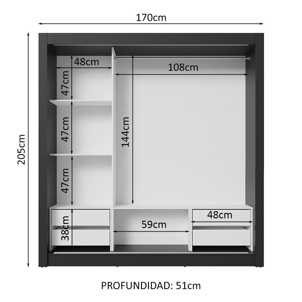 Foto 4 | Ropero Closet Madesa 3 Puertas Ng 02