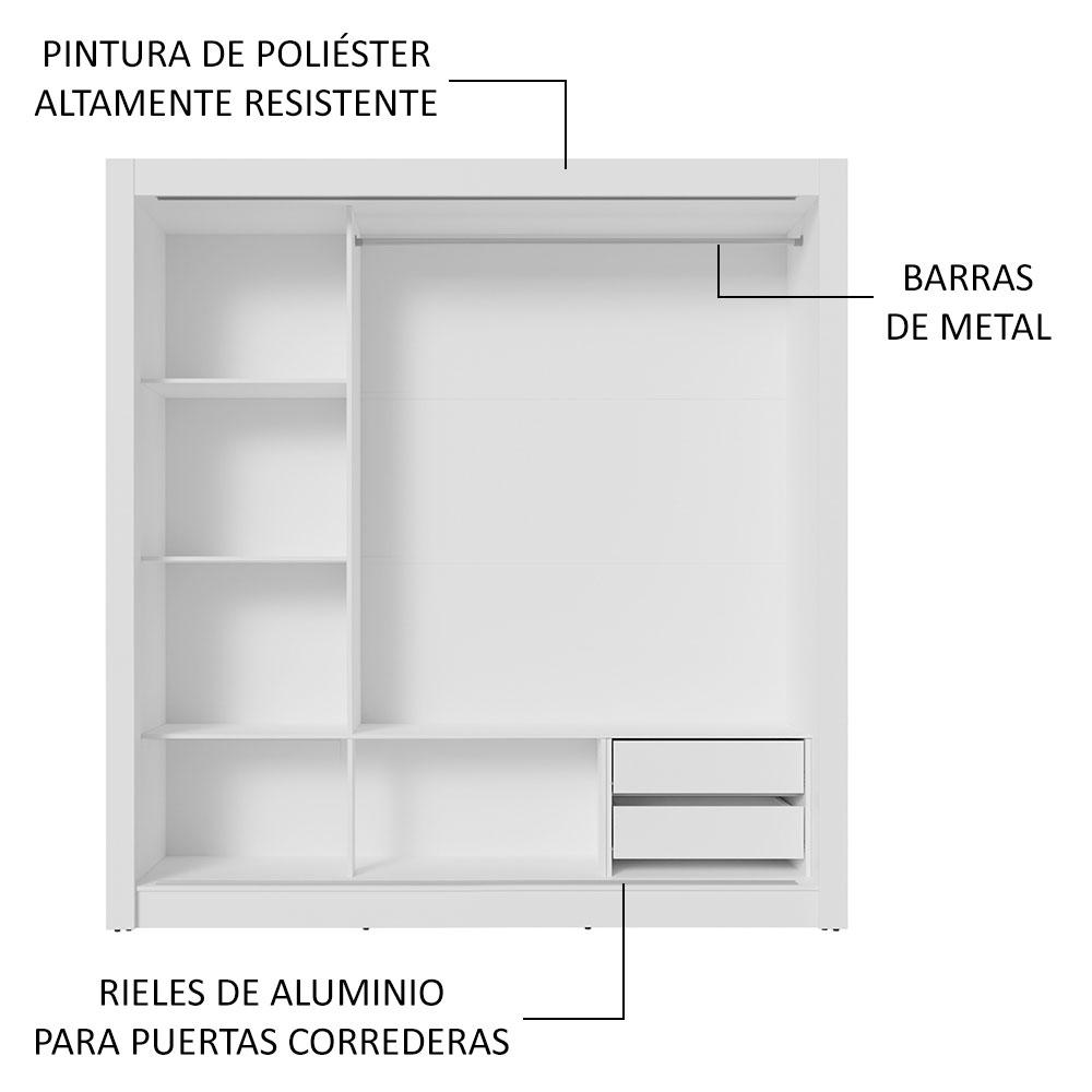 Foto 7 pulgar | Ropero Closet Madesa 3 Puertas 3 Espejos Bb 01