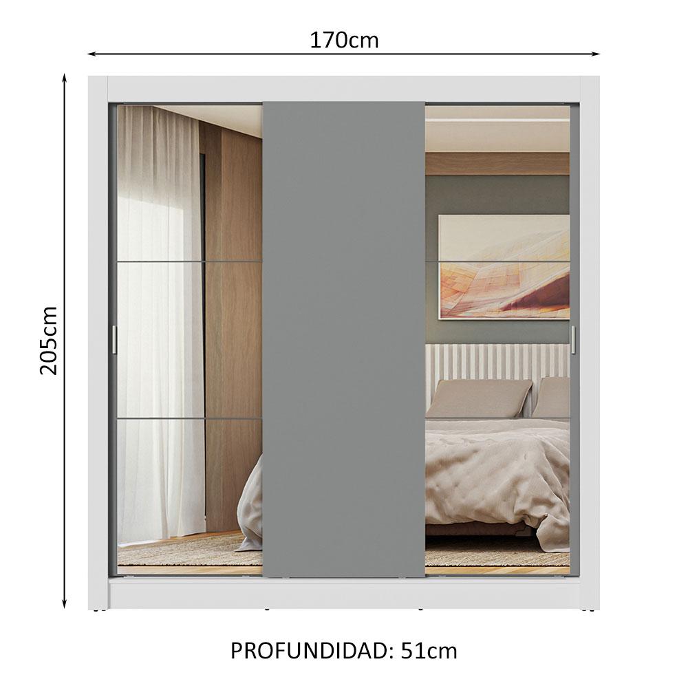 Foto 4 pulgar | Ropero Closet Madesa 3 Puertas 2 Espejos Bg
