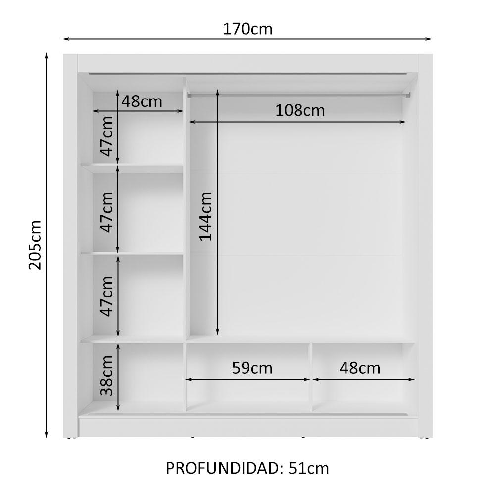 Foto 4 | Ropero Closet Madesa 3 Puertas 2 Espejos Bm