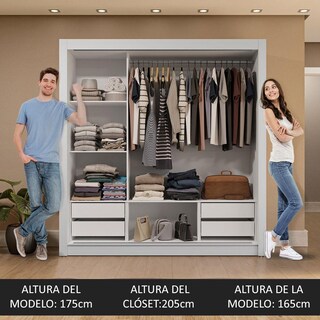Foto 5 | Ropero Closet Madesa 3 Puertas 3 Espejos Bb 02