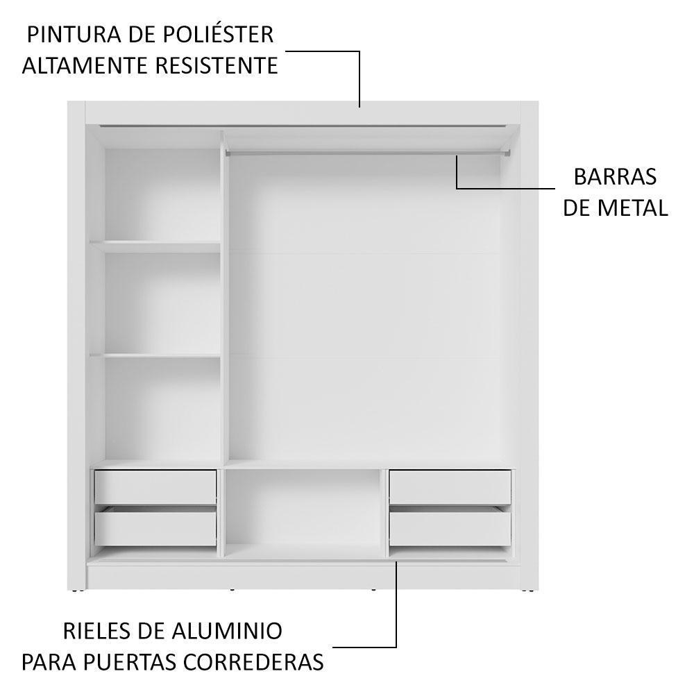 Foto 7 pulgar | Ropero Closet Madesa 3 Puertas 3 Espejos Bb 02
