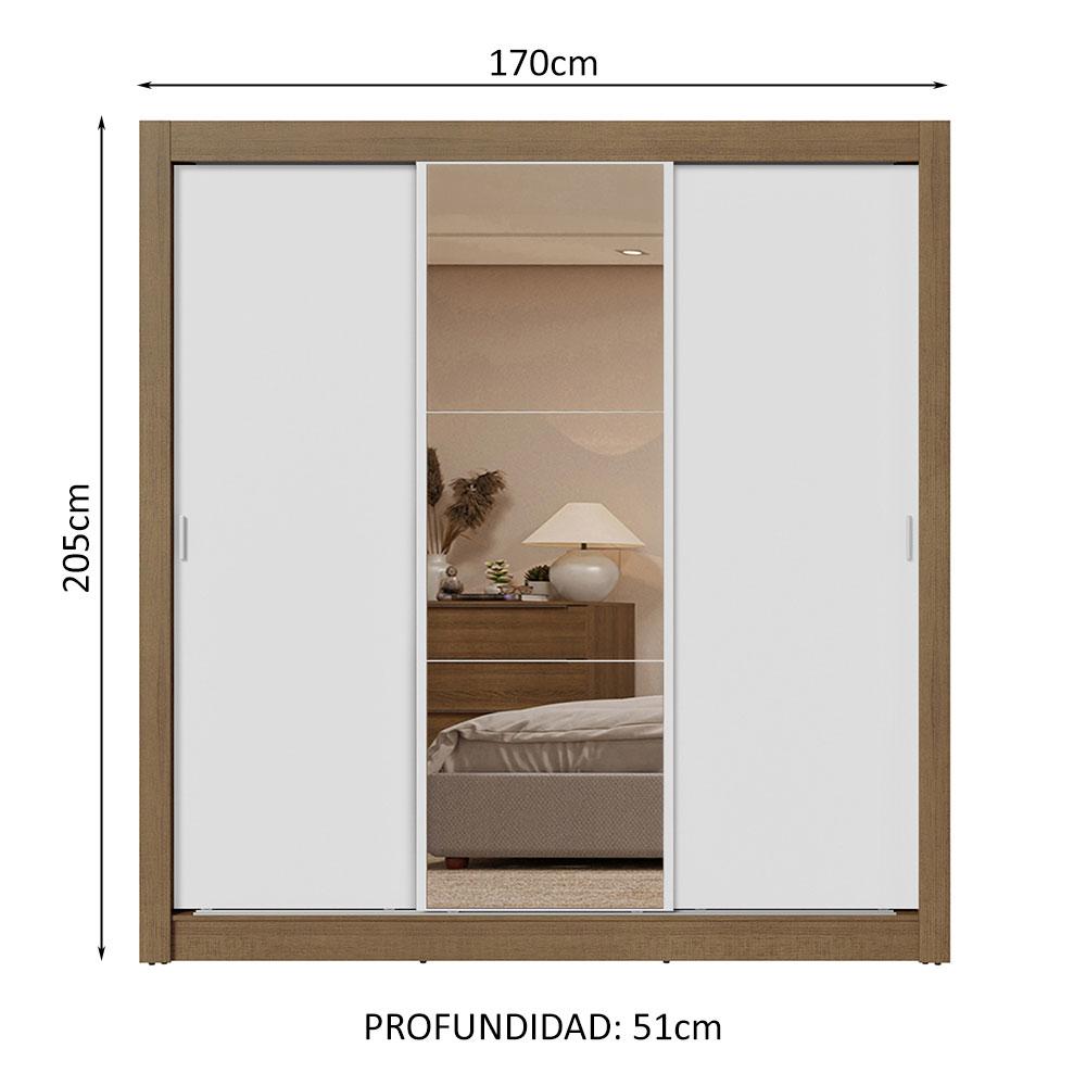 Foto 4 pulgar | Ropero Closet Madesa 3 Puertas 1 Espejo Mb 01
