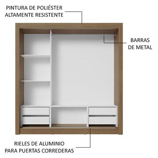 Foto 6 | Ropero Closet Madesa 3 Puertas 3 Espejos Mm 02