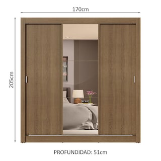 Foto 3 | Ropero Closet Madesa 3 Puertas 1 Espejo Mm 02