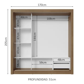 Foto 4 | Ropero Closet Madesa 3 Puertas 1 Espejo Mn 01