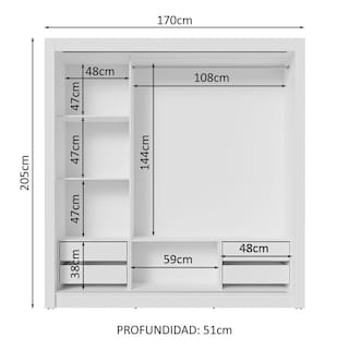 Foto 4 | Ropero Closet Madesa 3 Puertas 2 Espejos Bn 02