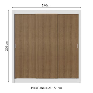 Foto 3 | Ropero Closet Madesa 3 Puertas Bm 01