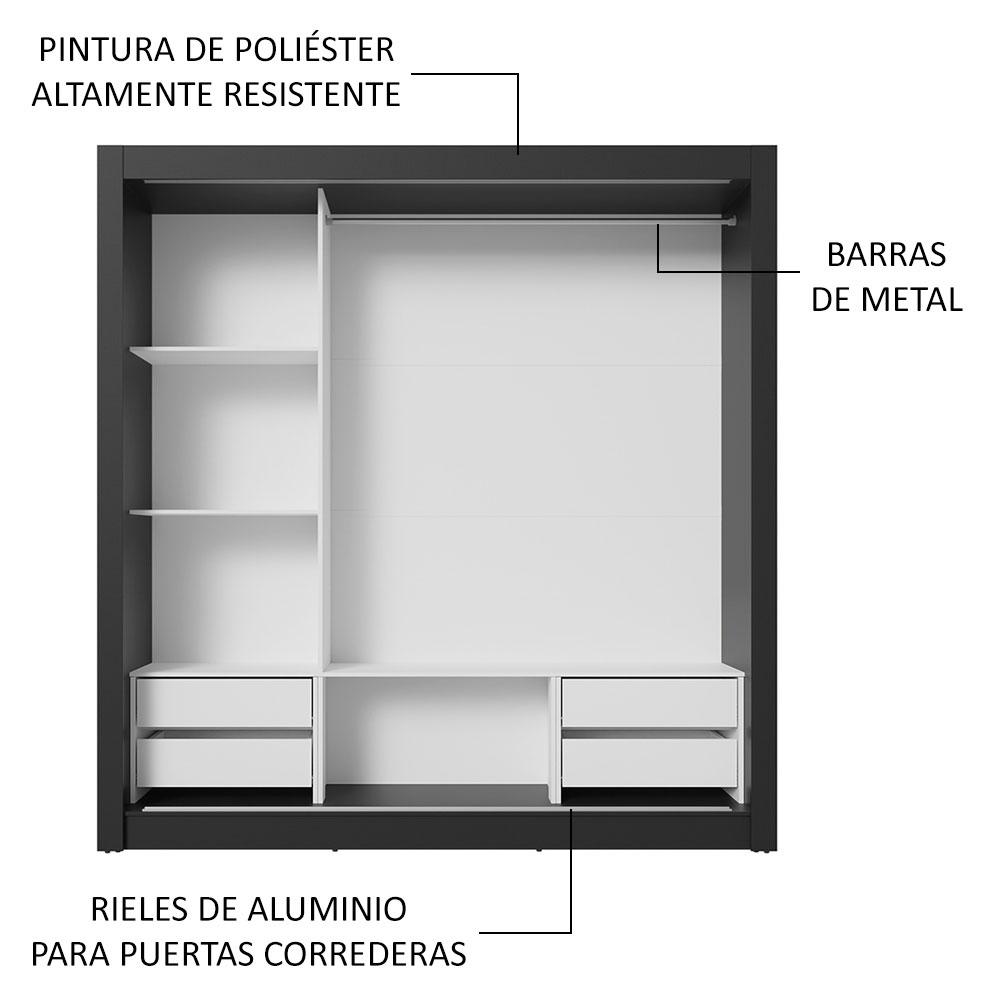 Foto 7 pulgar | Ropero Closet Madesa 3 Puertas 2 Espejos Ng 02