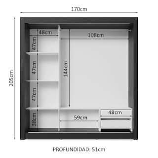 Foto 4 | Ropero Closet Madesa 3 Puertas 1 Espejo Nb 01