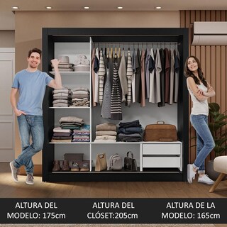 Foto 5 | Ropero Closet Madesa 3 Puertas 1 Espejo Nb 01