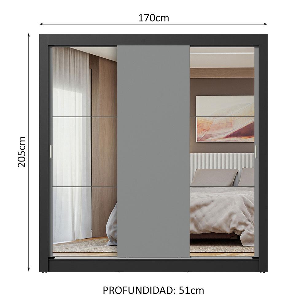 Foto 4 pulgar | Ropero Closet Madesa 3 Puertas 2 Espejos Ng