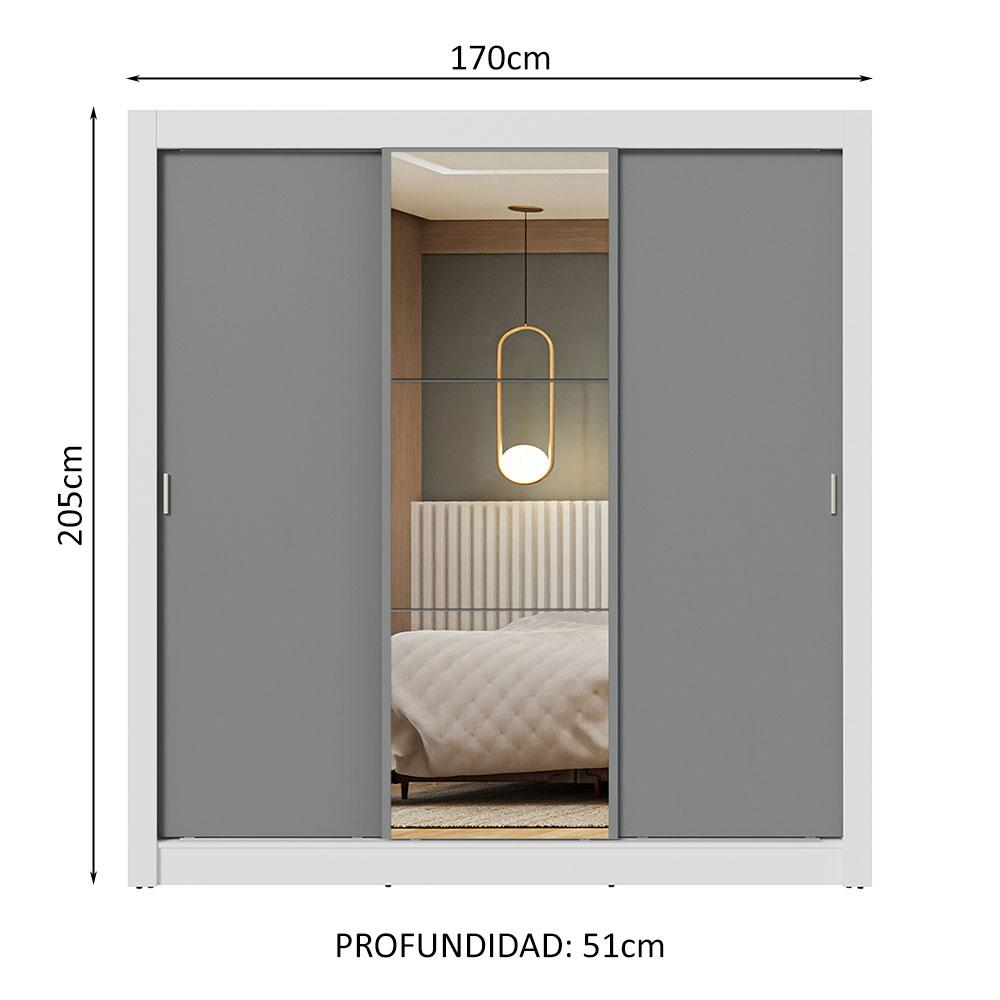 Foto 3 | Ropero Closet Madesa 3 Puertas 1 Espejo Bg