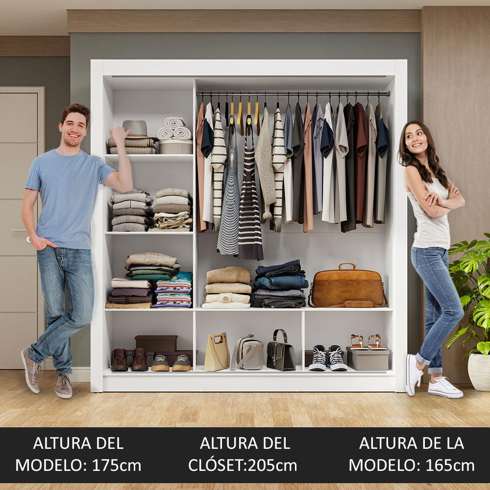 Foto 6 pulgar | Ropero Closet Madesa 3 Puertas 1 Espejo Bg