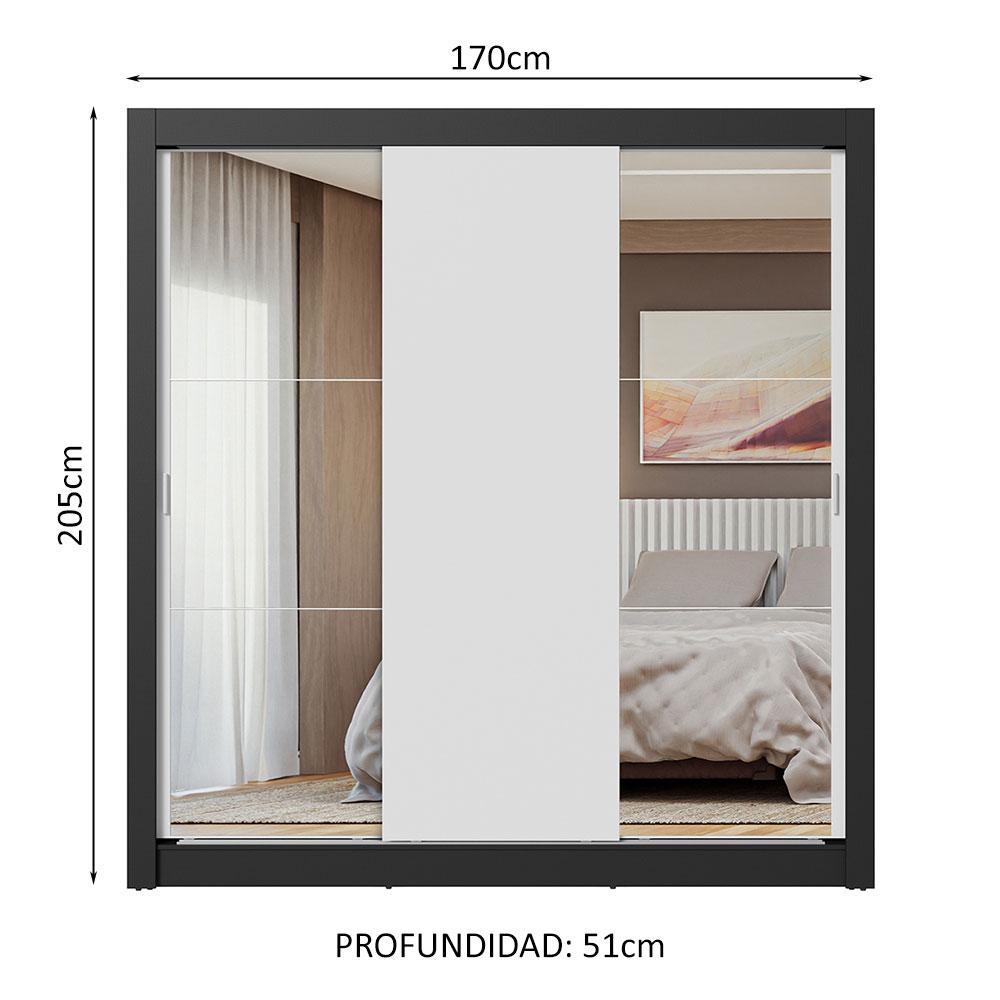 Foto 4 pulgar | Ropero Closet Madesa 3 Puertas 2 Espejos Nb