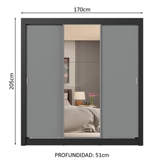 Foto 1 | Ropero Closet Madesa 3 Puertas 1 Espejo Ng 02