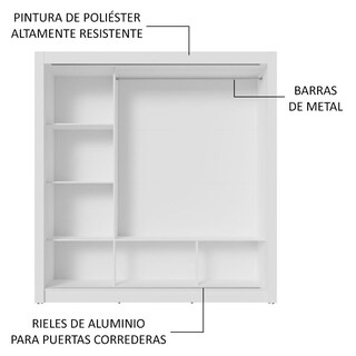 Foto 6 | Ropero Closet Madesa 3 Puertas Bm