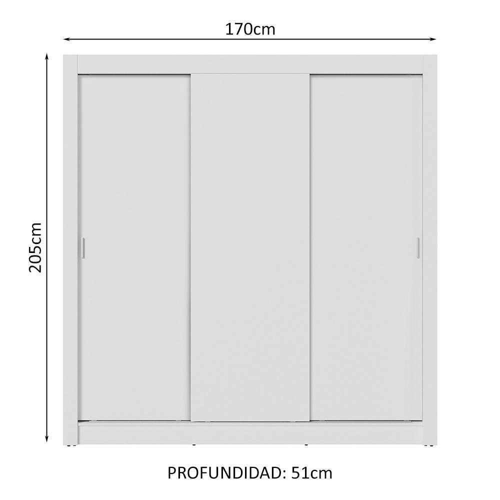 Foto 4 pulgar | Ropero Closet Madesa 3 Puertas Bb 03