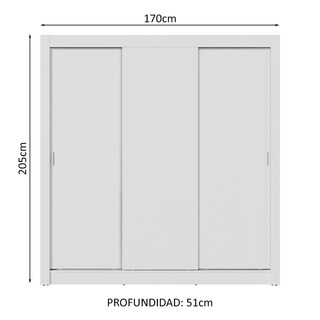 Foto 3 | Ropero Closet Madesa 3 Puertas Bb 03