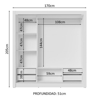 Foto 4 | Ropero Closet Madesa 3 Puertas Bb 03