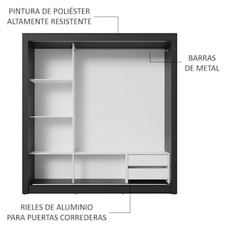 Foto 6 | Ropero Closet Madesa 3 Puertas 1 Espejo Nn 01