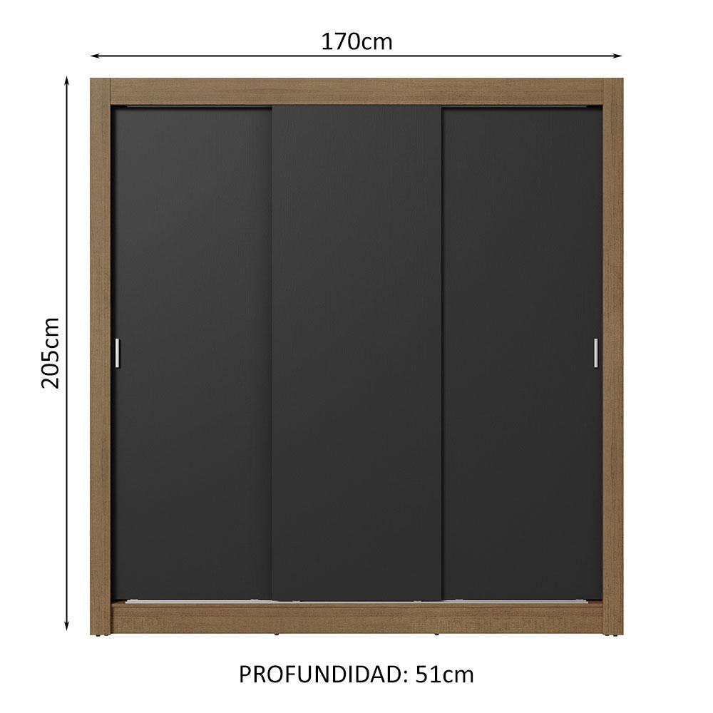 Foto 4 pulgar | Ropero Closet Madesa 3 Puertas Mn 01