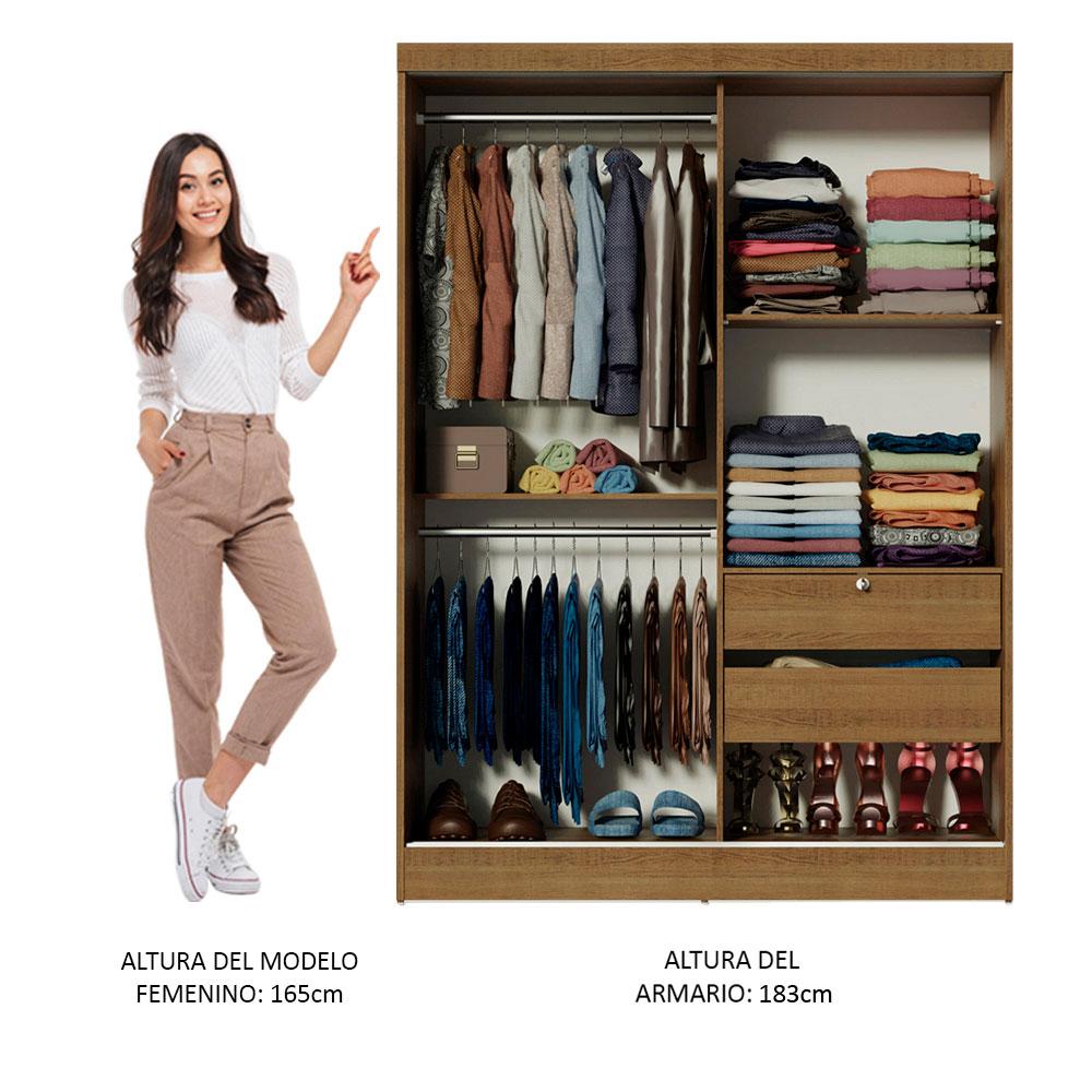 Foto 4 pulgar | Ropero Madesa Luke 2 Puertas Correderas De Madera Marrón