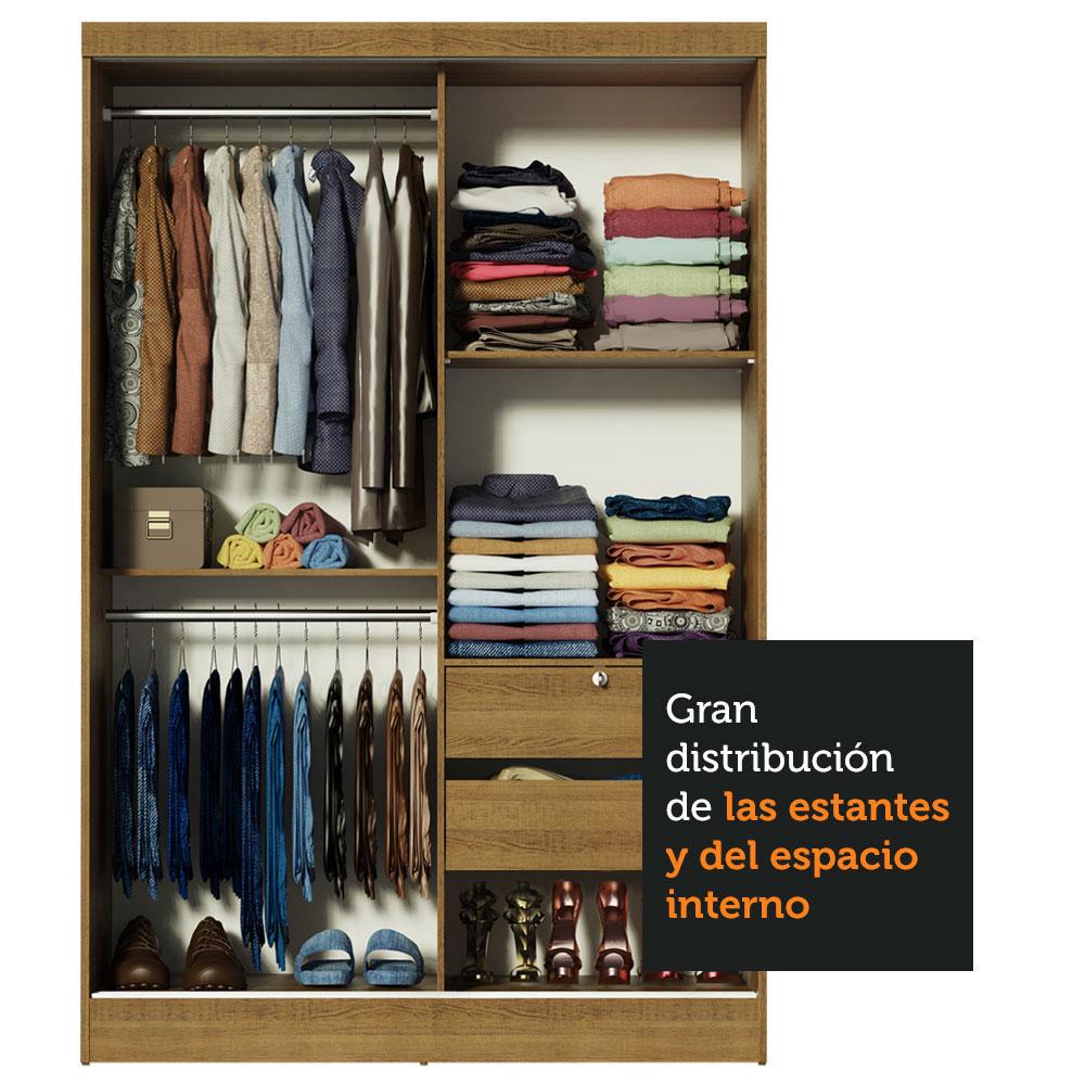 Foto 5 | Ropero Madesa Luke 2 Puertas Correderas De Madera Marrón