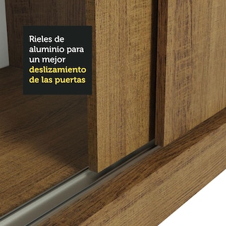 Foto 7 | Ropero Madesa Luke 2 Puertas Correderas De Madera Marrón