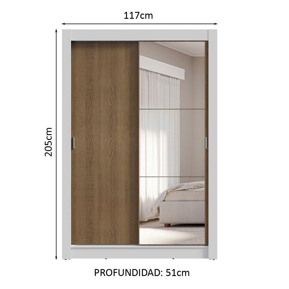 Foto 4 pulgar | Ropero Closet Madesa Vivare Plus 2 Puertas 1 Espejo Bm