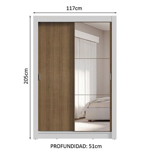 Foto 3 | Ropero Closet Madesa Vivare Plus 2 Puertas 1 Espejo Bm