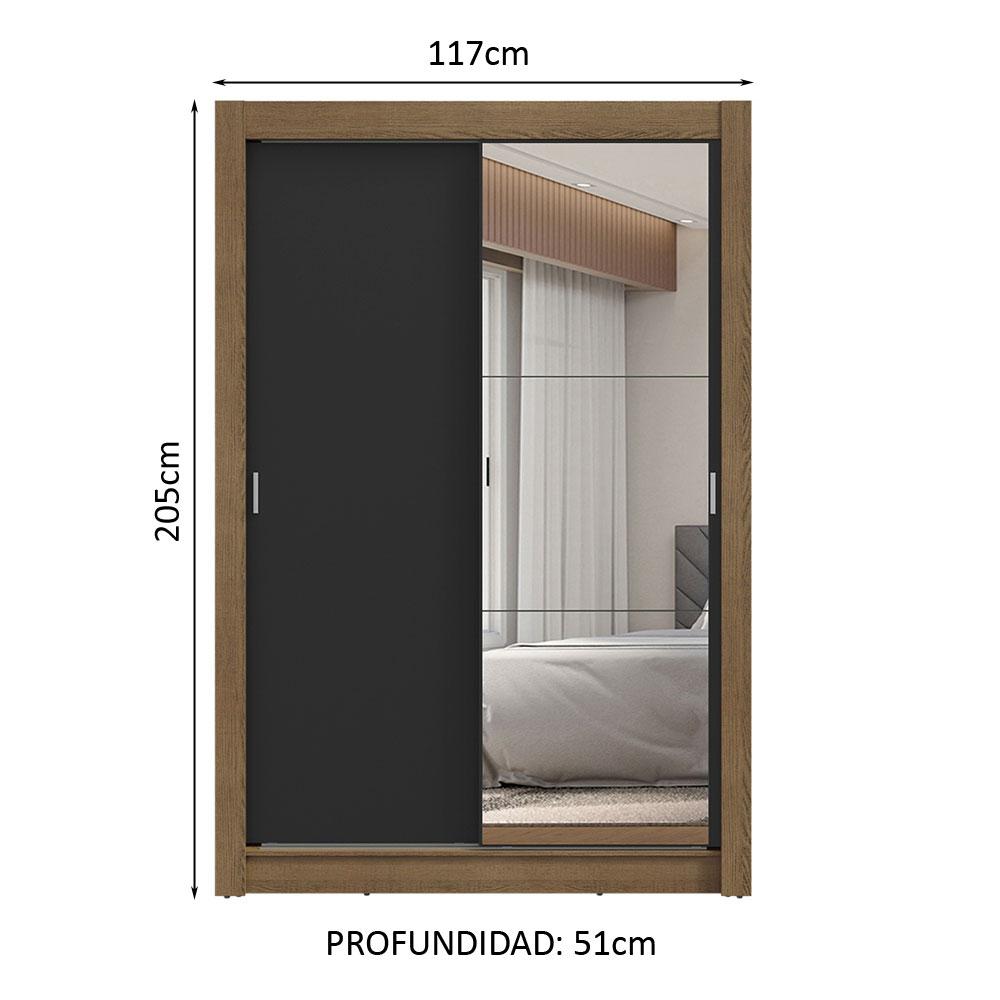 Foto 4 pulgar | Ropero Closet Madesa Vivare 2 Puertas 1 Espejo Mn