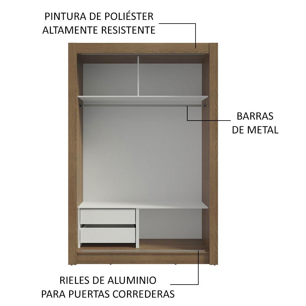 Foto 7 pulgar | Ropero Closet Madesa Vivare 2 Puertas 1 Espejo Mn