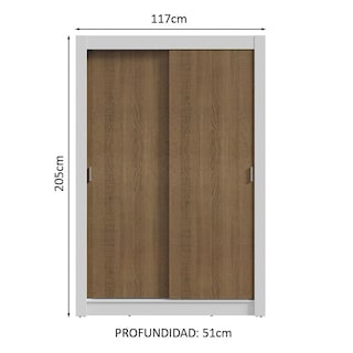 Foto 3 | Ropero Closet Madesa Vivare 2 Puertas 1 Espejo Bm