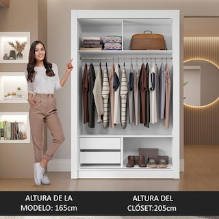 Foto 5 | Ropero Closet Madesa Vivare 2 Puertas 1 Espejo Bm